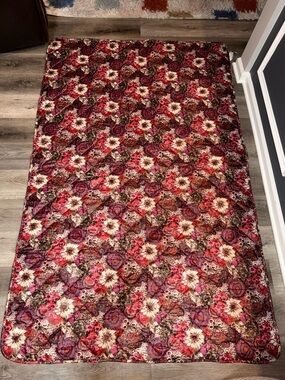 Vera Bradley Quilted Fleece Blanket Rosewood Waterproof Outdoor 50 x 80 in